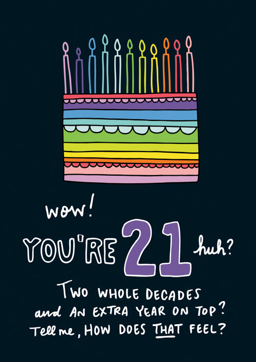 Humour 21st Birthday Card Personalisation