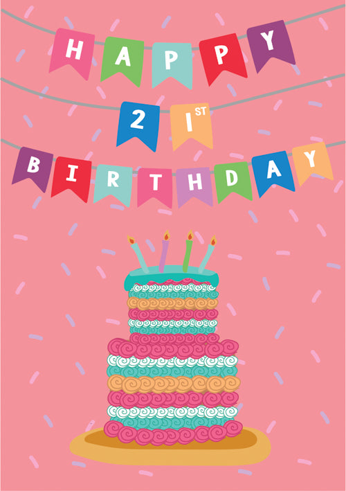 21st Female Birthday Card Personalisation