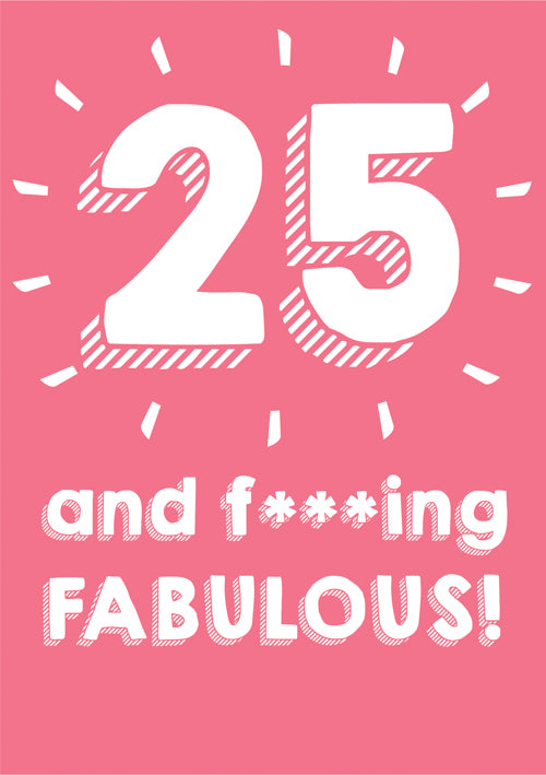 Humour 25th Birthday Card Personalisation