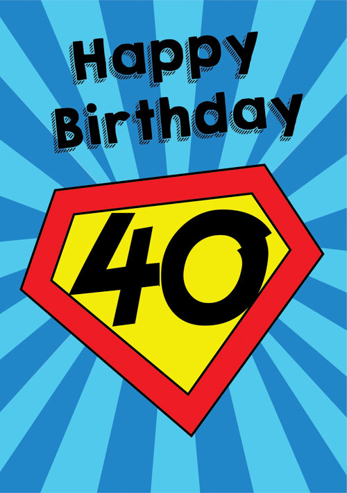 40th Funny Birthday Card Personalisation