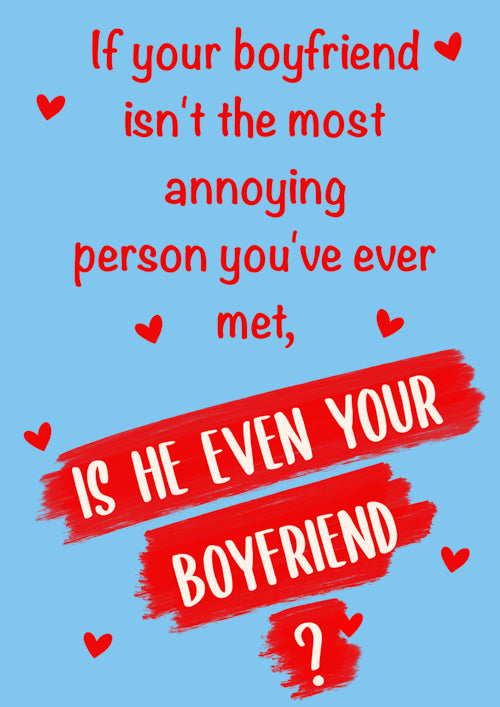 Humour Boyfriend Card Personalisation
