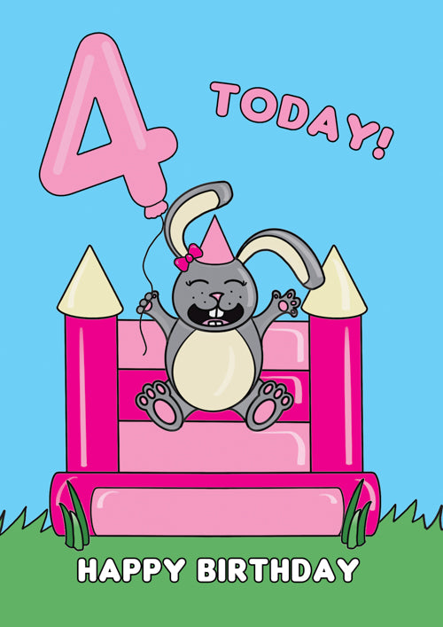 Age 4 General Female Birthday Card Personalisation