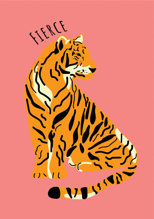 New Job Female Card Personalisation -  Like A Tiger & Fierce
