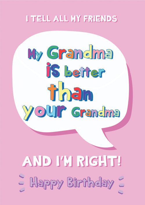 Funny Grandma Birthday Card Personalisation