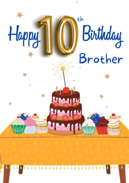 10th Brother Birthday Card Personalisation