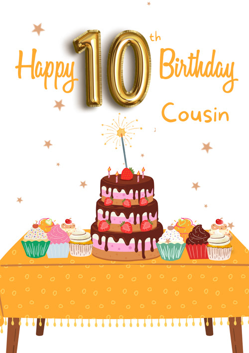 10th Cousin Birthday Card Personalisation