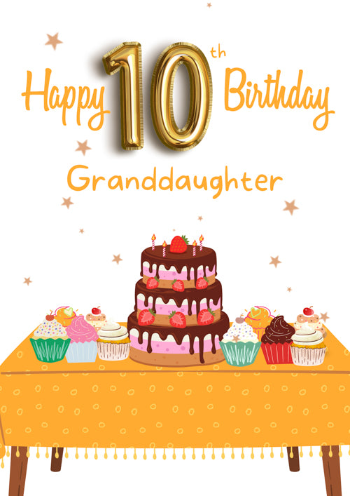 10th Granddaughter Birthday Card Personalisation
