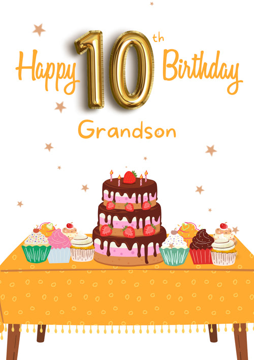 10th Grandson Birthday Card Personalisation