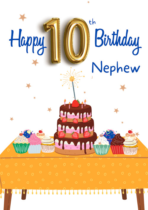 10th Nephew Birthday Card Personalisation