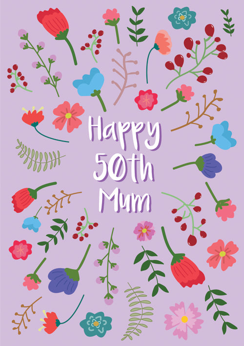 50th Mum Birthday Card Personalisation