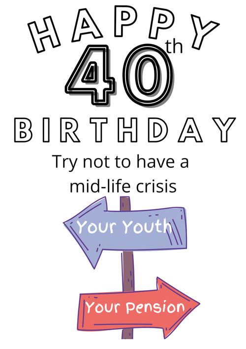 Humour 40th Birthday Card Personalisation