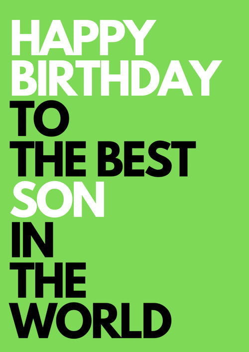 Son Birthday Card Personalisation