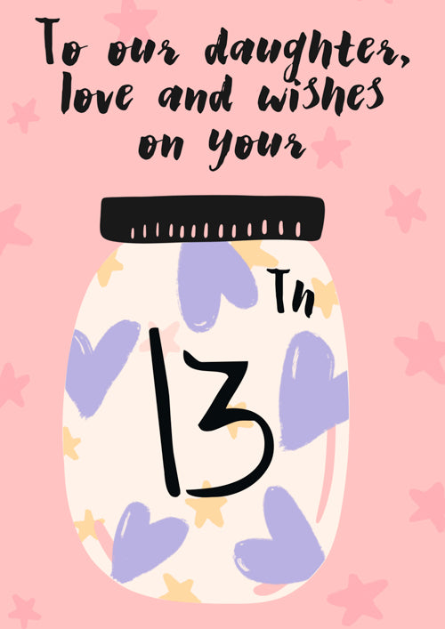 13th Daughter Birthday Card Personalisation