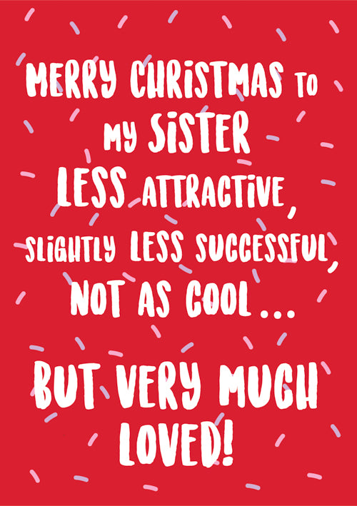 Humour Sister Christmas Card Personalisation