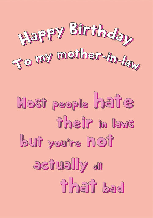 Humour Mother In Law Birthday Card Personalisation