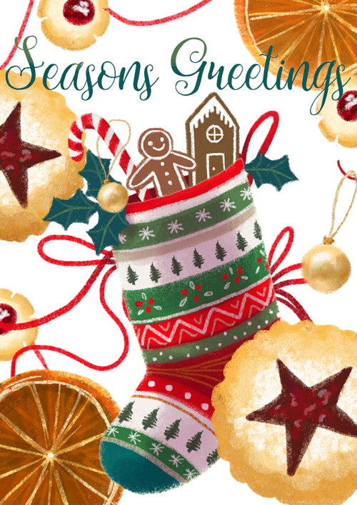 Seasons Greetings Christmas Card Personalisation