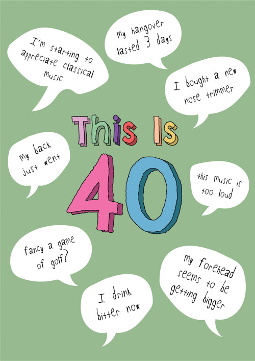 Humour 40th Birthday Card Personalisation