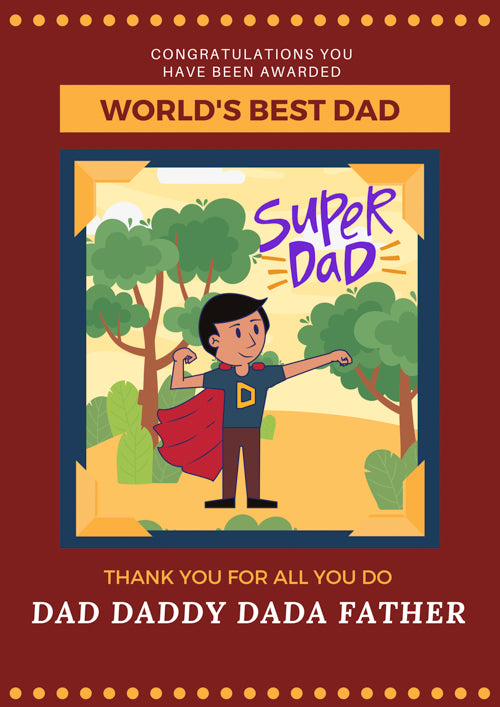 Dad Fathers Day Card Personalisation