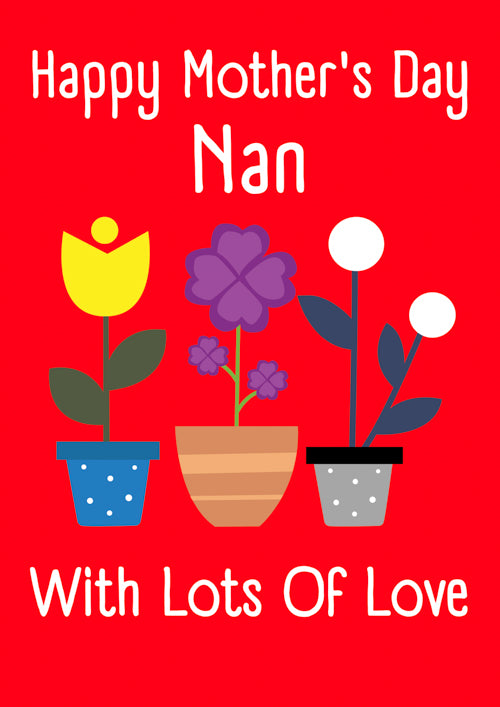 Nan Mothers Day Card Personalisation
