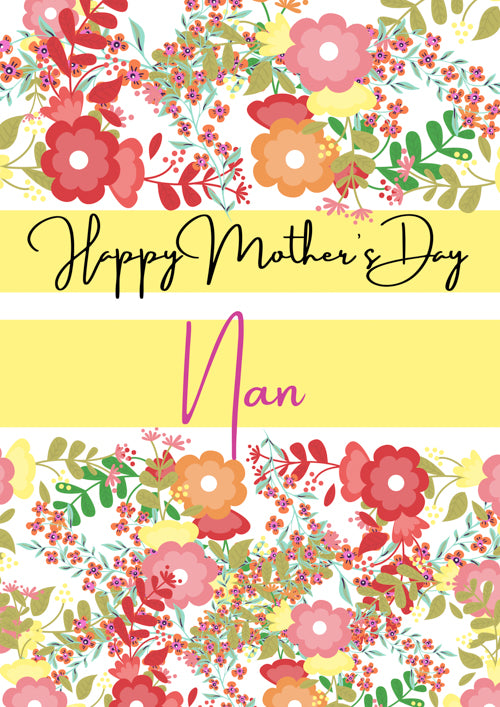 Nan Mothers Day Card Personalisation