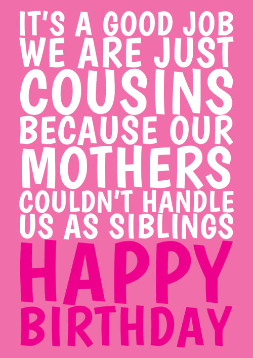 Cousins Female Birthday Card Personalisation
