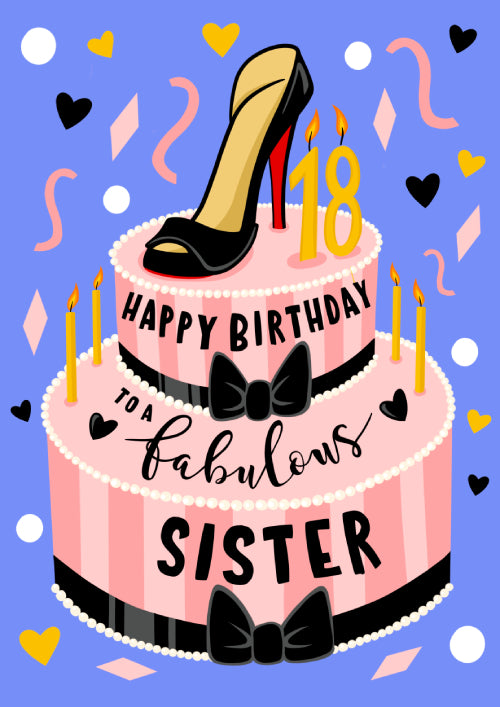 18th Sister Birthday Card Personalisation