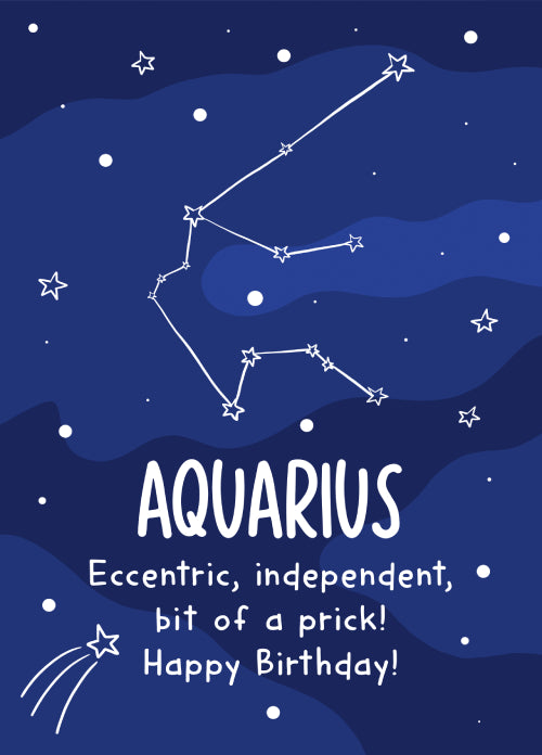 Aquarius Birthday Card Personalisation 