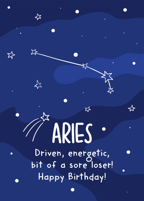 Aries Birthday Card Personalisation