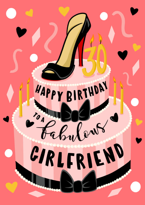 30th Girlfriend Birthday Card Personalisation