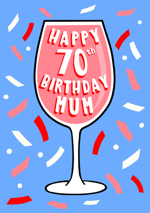 70th Mum Birthday Card Personalisation