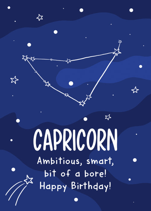 Capricorn Birthday Card Personalisation