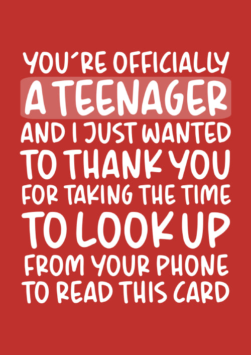 Teenager Birthday Card Personalisation