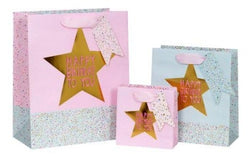 Gift Bag - Medium / Female - Birthday Gold Star On Blue Background
