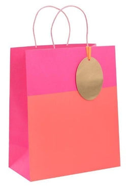 Gift Bag - Large / Coral And Shocking Pink