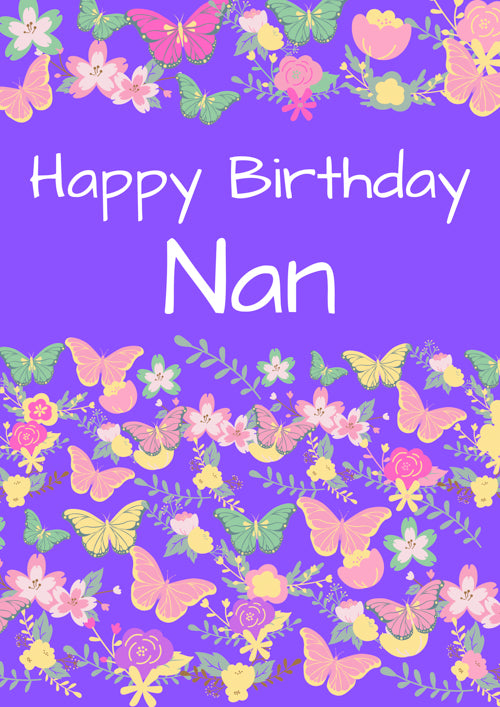 Nan Birthday Card Personalisation