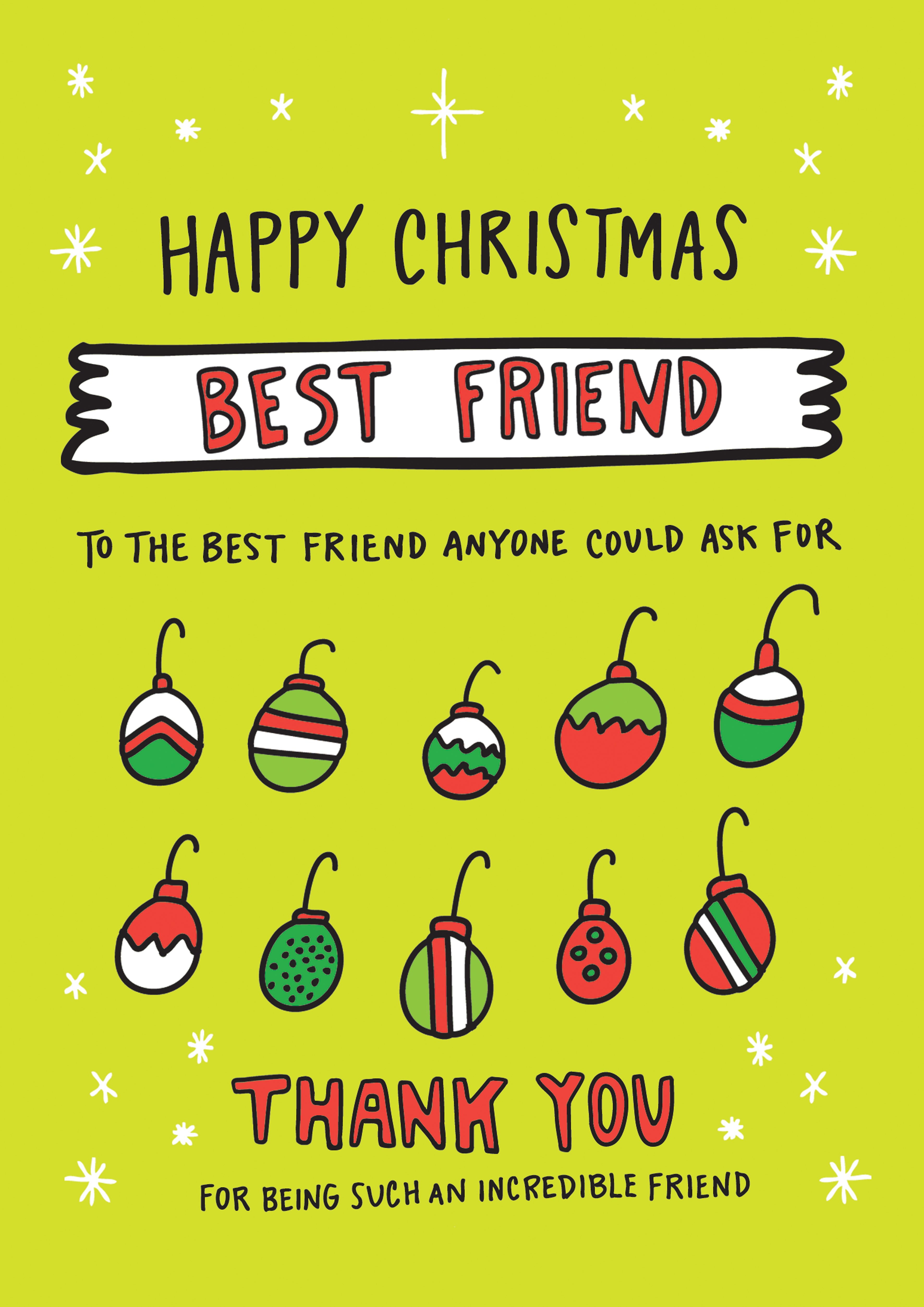 Friend Thank You Christmas Card Personalisation