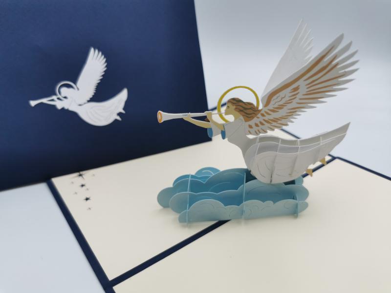 Christmas Pop Up Card -  Hark The Herald / Angel Blowing Horn