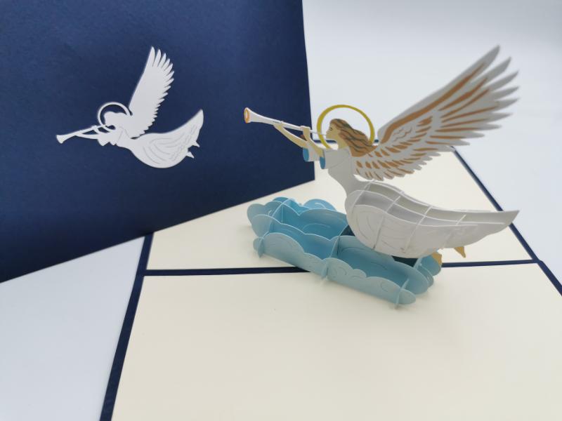 Christmas Pop Up Card -  Hark The Herald / Angel Blowing Horn