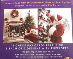 Charity Christmas Card (In Irish & English) - Box of 16 / Pieta - Decorated Christmas Tree in Living Room