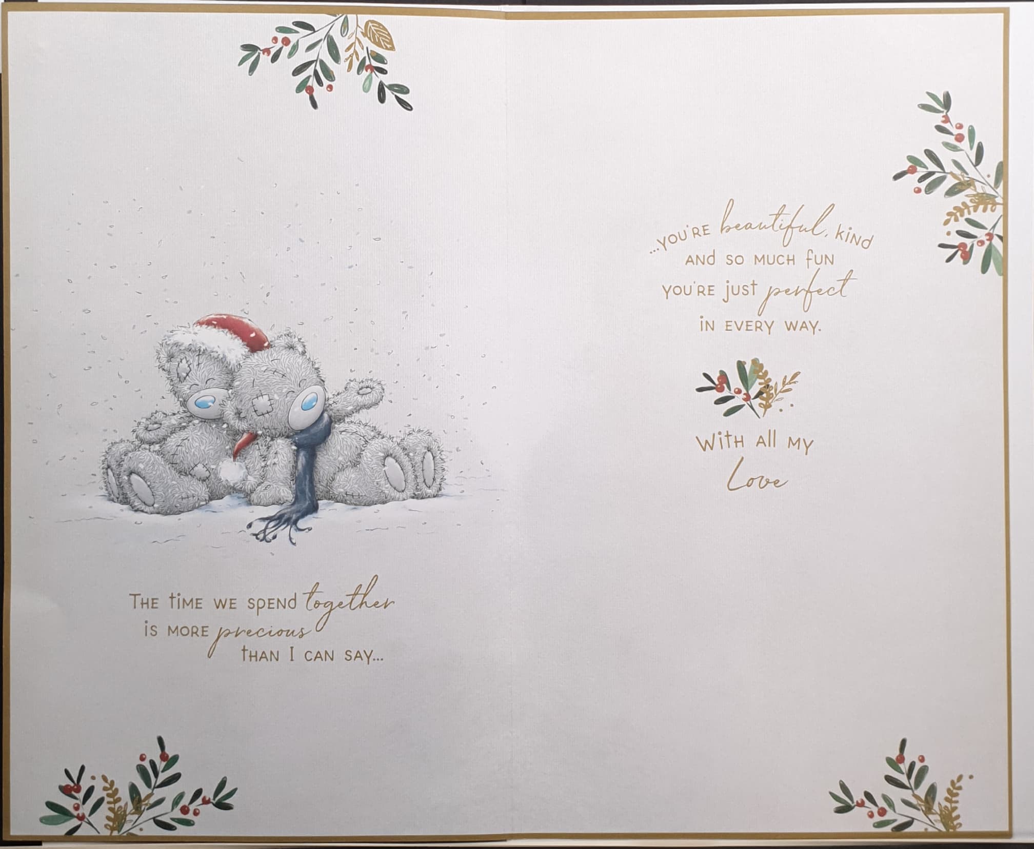 One I Love Christmas Card -Teddy & Kisses