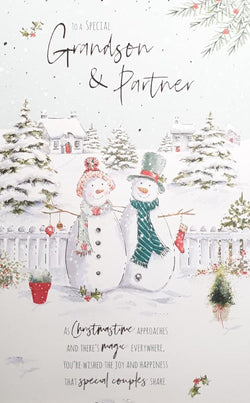 Special Grandson And Partner Christmas Card