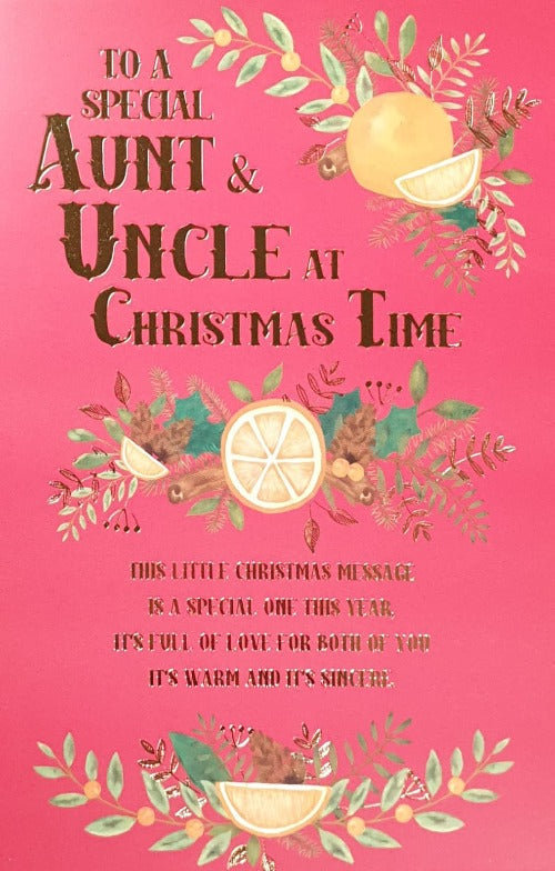 Special Aunt Uncle Christmas Card