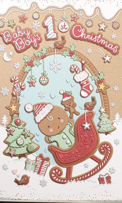 1st Baby Boy Christmas Card