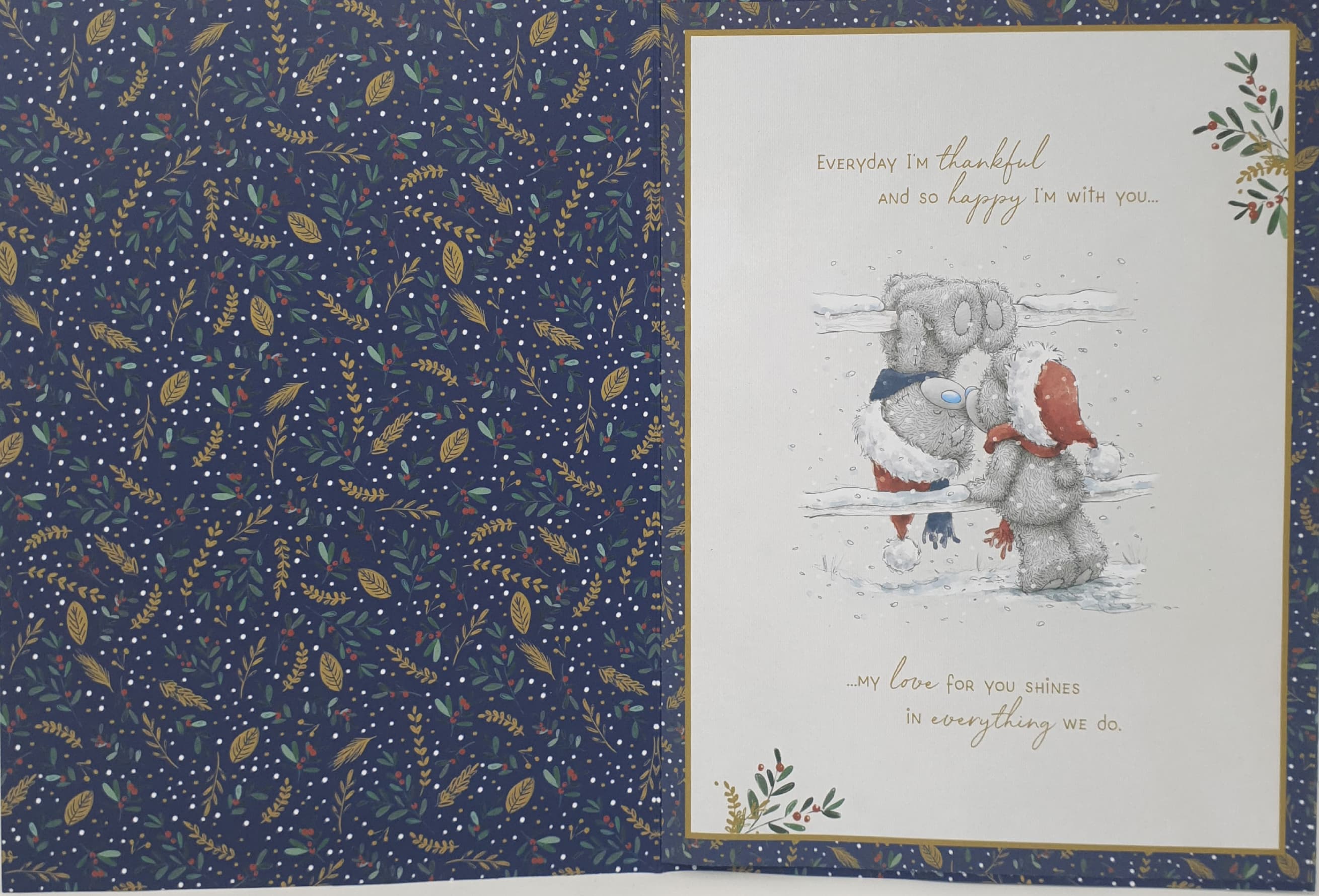 One I Love Christmas Card / Teddy Bear Decorating Garland (Card In A Presentation Box)