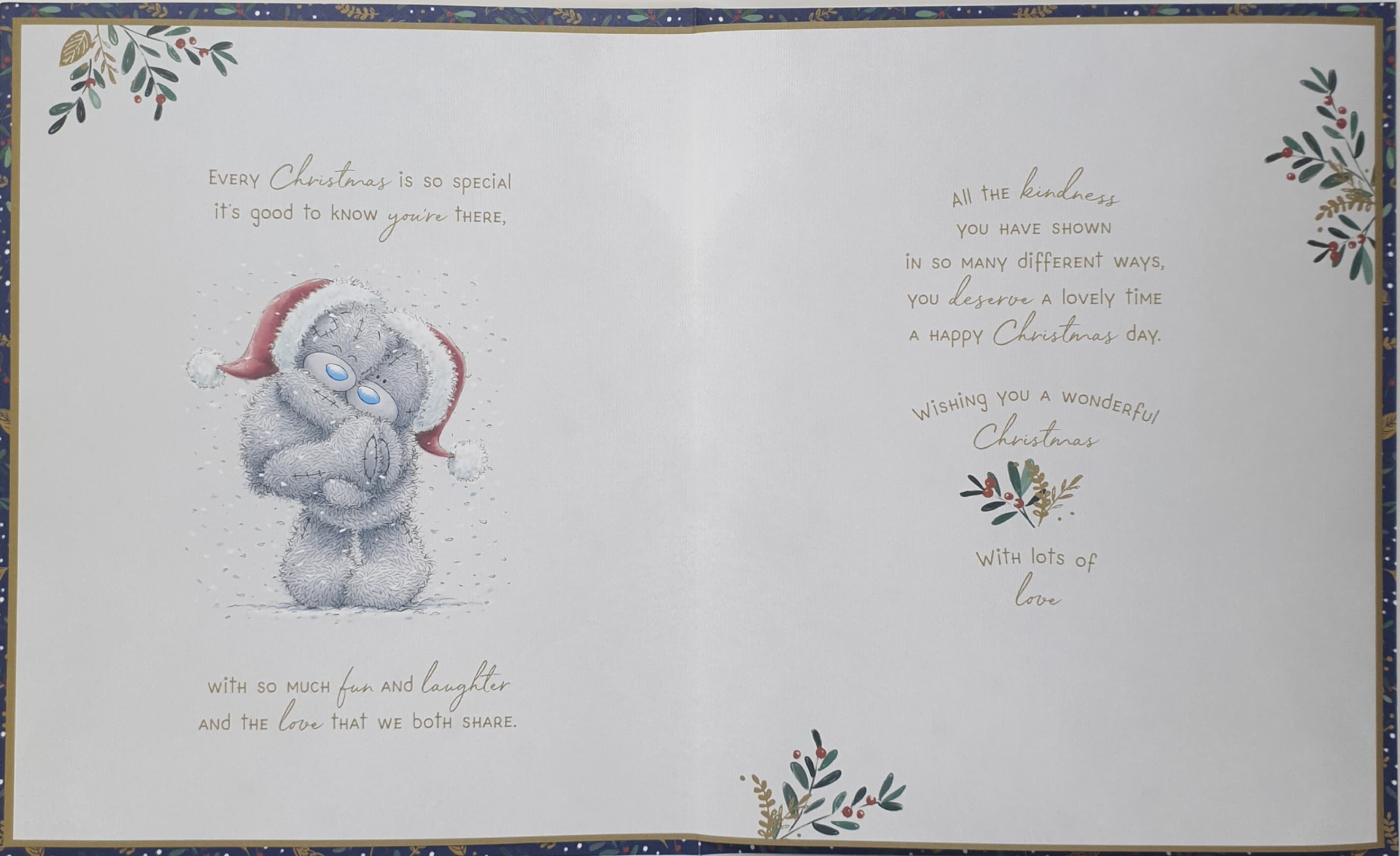 Girlfriend Christmas Card - Beautiful Girlfriend / Two Bears on Sled (Card In A Presentation Box)