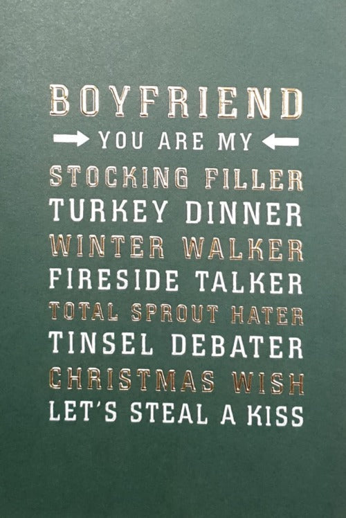 Funny Boyfriend Christmas Card