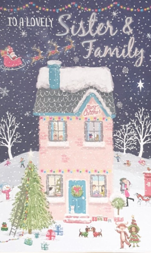 Sister And Family Christmas Card