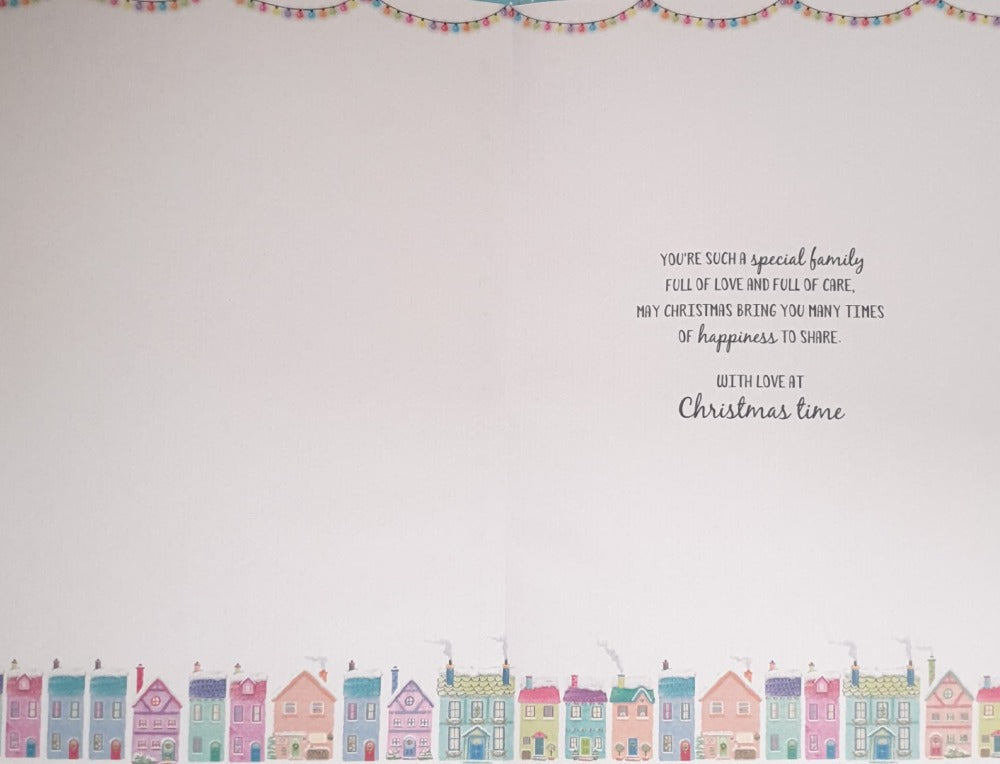 Sister And Family Christmas Card