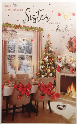 Sister And Family Christmas Card