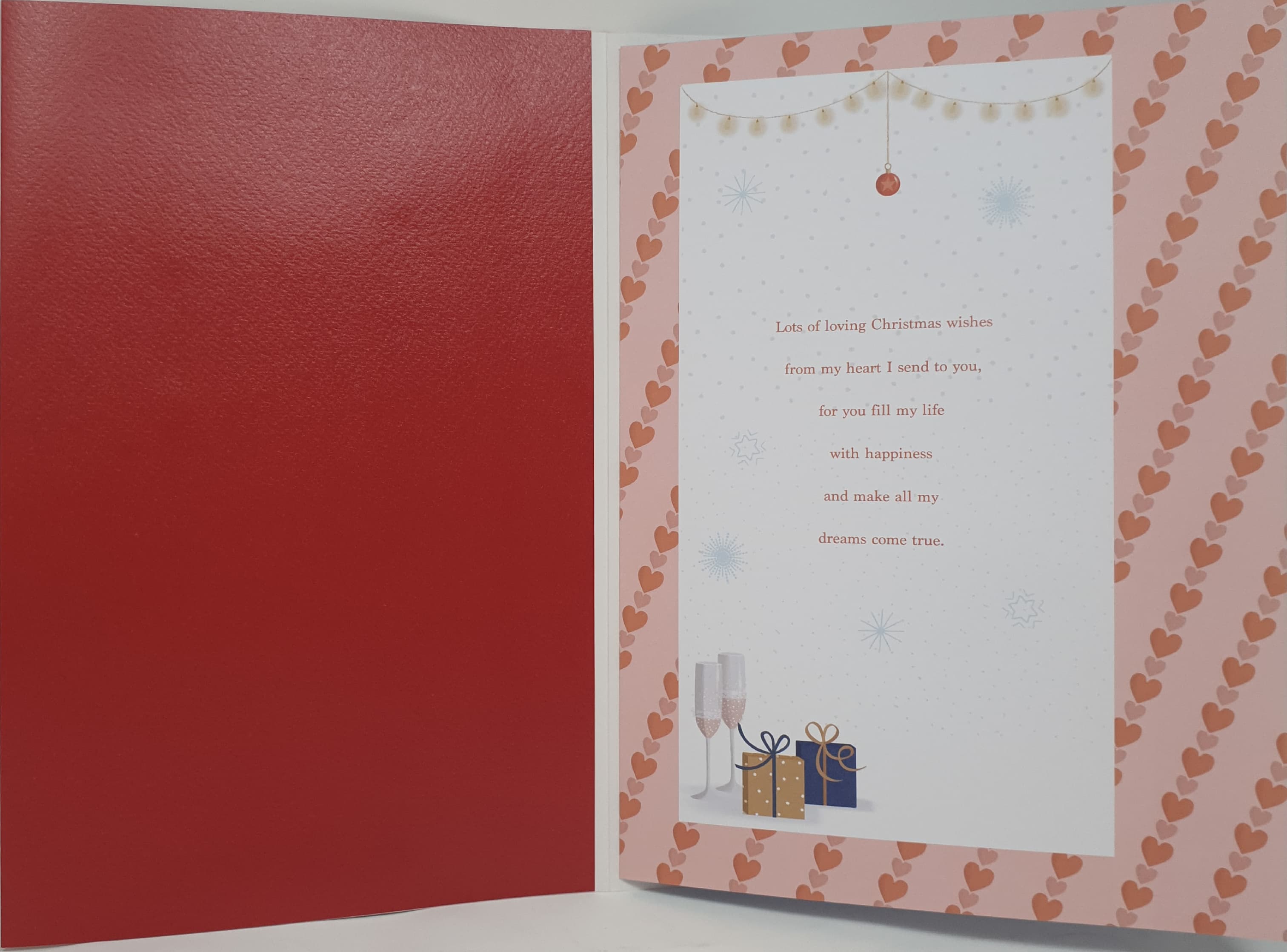 One I Love Christmas Card - Robins on Silver Star & Hearts (Card In A Presentation Box)